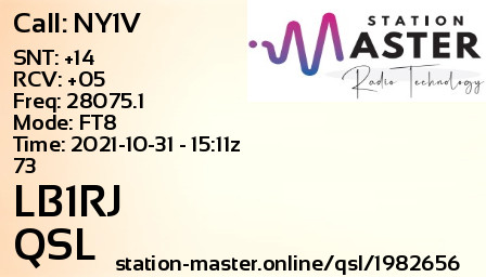 QSL Card for LB1RJ QSO with NY1V