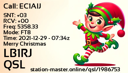 QSL Card for LB1RJ QSO with EC1AIJ