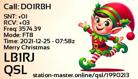 QSL Card for LB1RJ QSO with DO1RBH