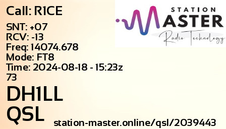 QSL Card for DH1LL QSO with R1CE
