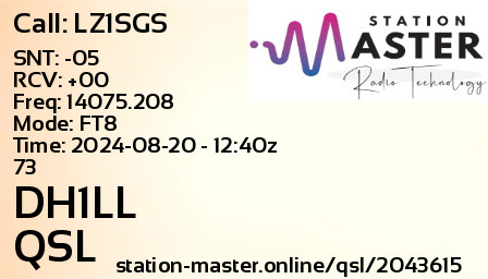 QSL Card for DH1LL QSO with LZ1SGS