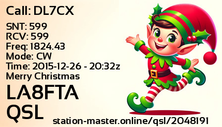QSL Card for LA8FTA QSO with DL7CX
