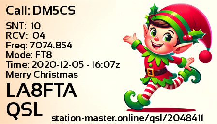 QSL Card for LA8FTA QSO with DM5CS