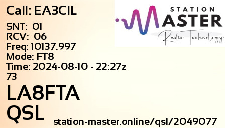 QSL Card for LA8FTA QSO with EA3CIL