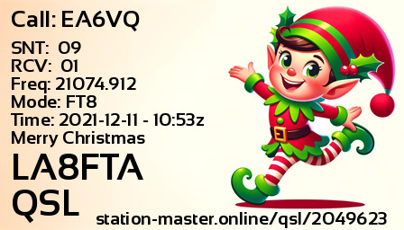 QSL Card for LA8FTA QSO with EA6VQ