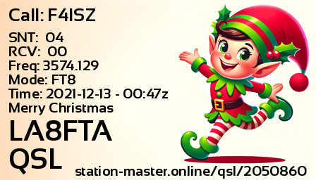 QSL Card for LA8FTA QSO with F4ISZ