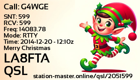 QSL Card for LA8FTA QSO with G4WGE