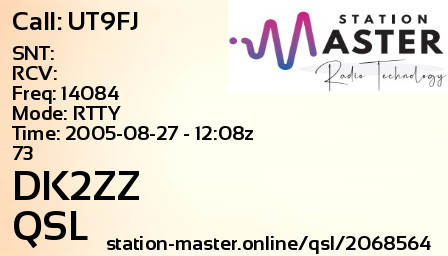 QSL Card for DK2ZZ QSO with UT9FJ