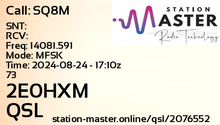 QSL Card for 2E0HXM QSO with SQ8M