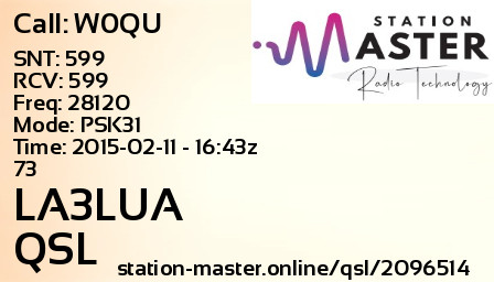 QSL Card for LA3LUA QSO with W0QU