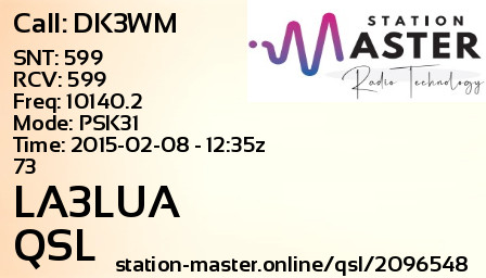 QSL Card for LA3LUA QSO with DK3WM