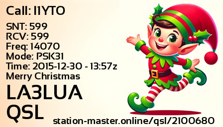 QSL Card for LA3LUA QSO with I1YTO