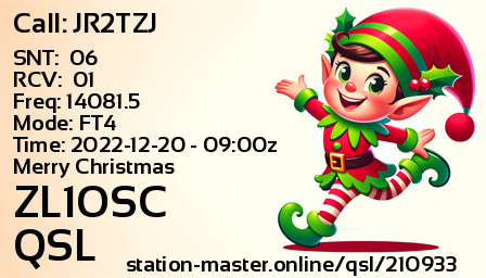 QSL Card for ZL1OSC QSO with JR2TZJ
