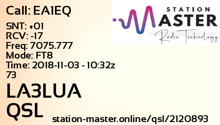 QSL Card for LA3LUA QSO with EA1EQ