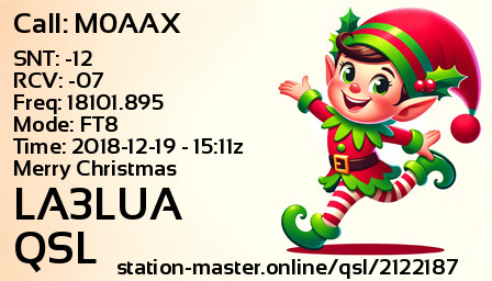 QSL Card for LA3LUA QSO with M0AAX