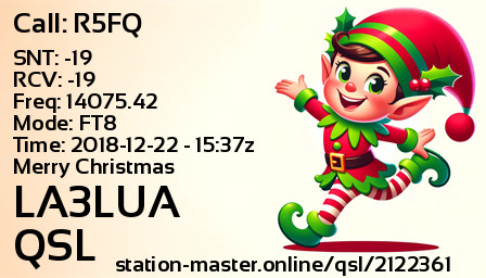 QSL Card for LA3LUA QSO with R5FQ
