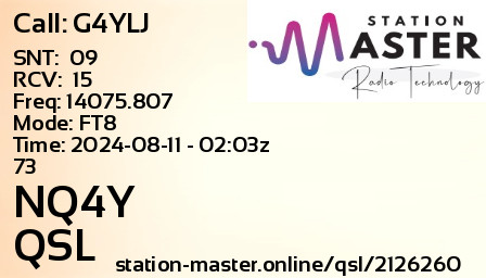 QSL Card for NQ4Y QSO with G4YLJ
