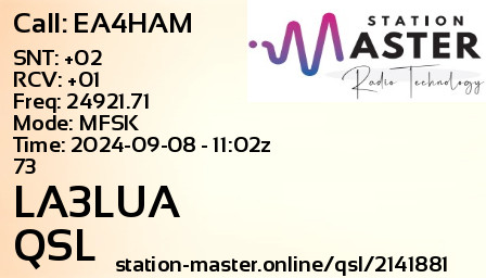 QSL Card for LA3LUA QSO with EA4HAM