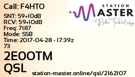 QSL Card for 2E0OTM QSO with F4HTO