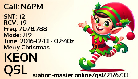QSL Card for KE0N QSO with N6PM
