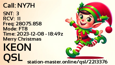 QSL Card for KE0N QSO with NY7H