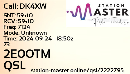 QSL Card for 2E0OTM QSO with DK4XW