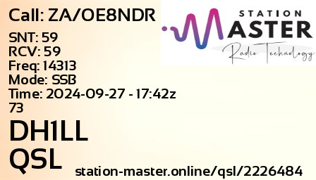 QSL Card for DH1LL QSO with ZA/OE8NDR