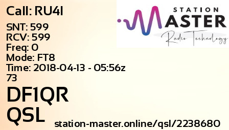 QSL Card for DF1QR QSO with RU4I