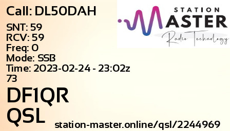 QSL Card for DF1QR QSO with DL50DAH