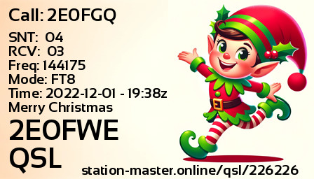 QSL Card for 2E0FWE QSO with 2E0FGQ