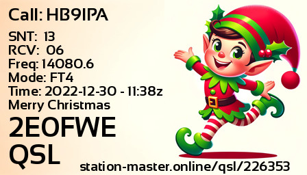 QSL Card for 2E0FWE QSO with HB9IPA