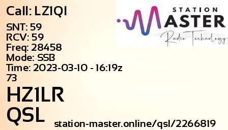 QSL Card for HZ1LR QSO with LZ1QI