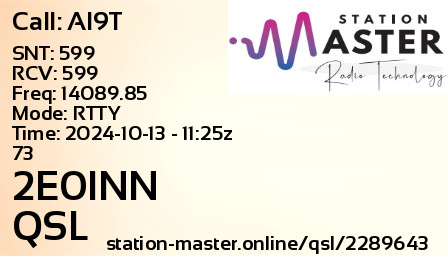 QSL Card for 2E0INN QSO with AI9T