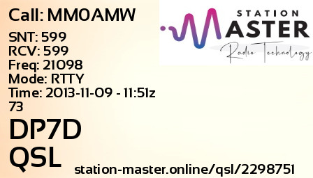 QSL Card for DP7D QSO with MM0AMW