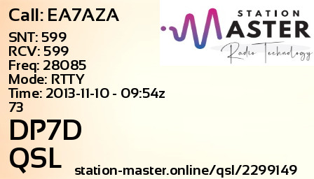 QSL Card for DP7D QSO with EA7AZA