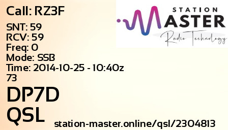 QSL Card for DP7D QSO with RZ3F