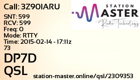 QSL Card for DP7D QSO with 3Z90IARU