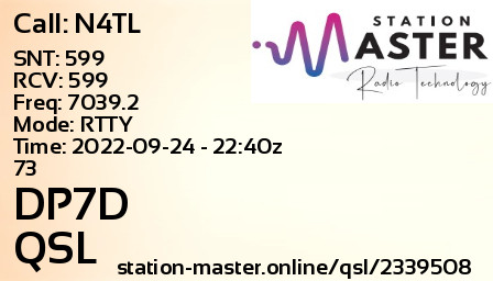 QSL Card for DP7D QSO with N4TL