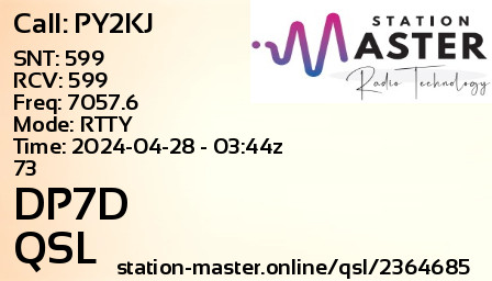 QSL Card for DP7D QSO with PY2KJ