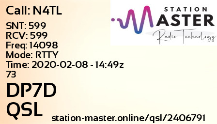QSL Card for DP7D QSO with N4TL
