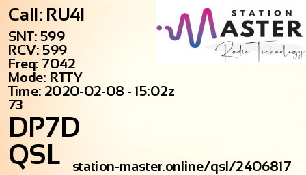 QSL Card for DP7D QSO with RU4I