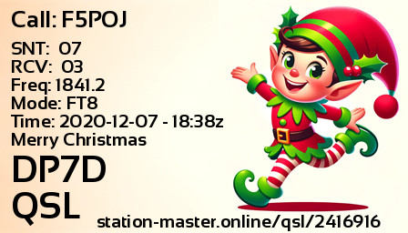 QSL Card for DP7D QSO with F5POJ