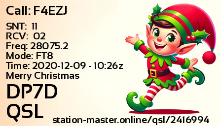 QSL Card for DP7D QSO with F4EZJ