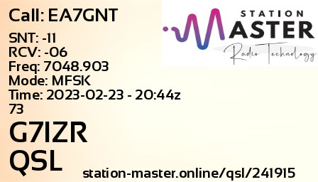 QSL Card for G7IZR QSO with EA7GNT