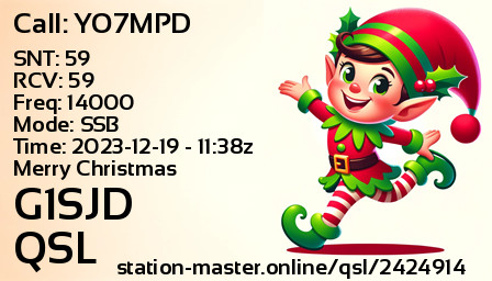 QSL Card for G1SJD QSO with YO7MPD