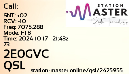 QSL Card for 2E0GVC QSO with 