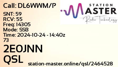 QSL Card for 2E0JNN QSO with DL6WWM/P