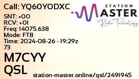 QSL Card for M7CYY QSO with YQ60YODXC