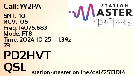 QSL Card for PD2HVT QSO with W2PA