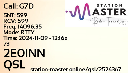 QSL Card for 2E0INN QSO with G7D